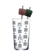 Vaso con pajitas Minecraft 480 ml | regalo Minecraft