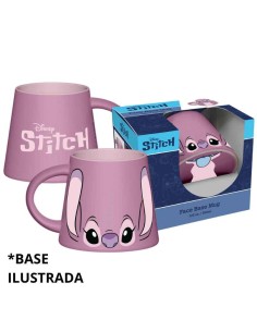 taza Angel Stitch Disney de 350 ml con base interior decorada