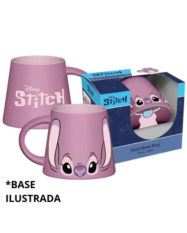 taza Angel Stitch Disney de 350 ml con base interior decorada