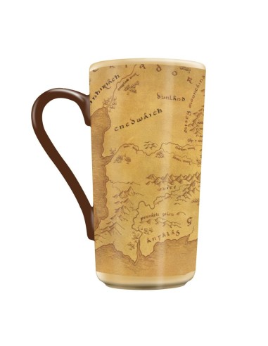 taza El Señor de los Anillos XL con mapa de la Tierra Media y efecto térmico