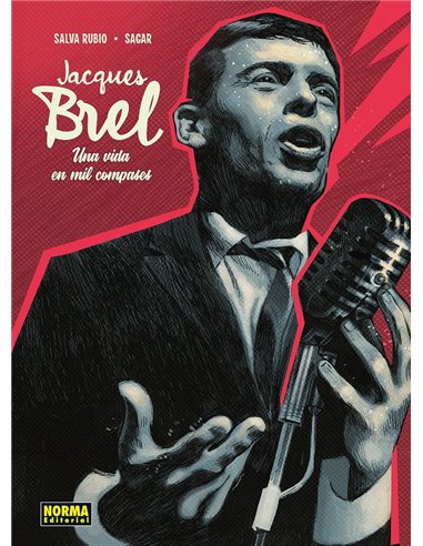 Portada de JACQUES BREL UNA VIDA EN MIL COMPASES de RUBIO  SALVA/SAGAR, NORMA, ISBN 9788467985238