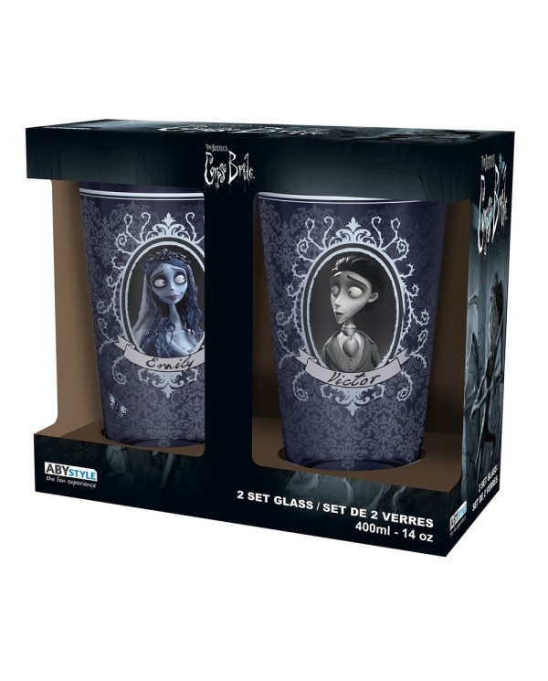 JUEGO DE 2 VASOS XXL VICTOR & EMILY CORPSE BRIDE 366536117604