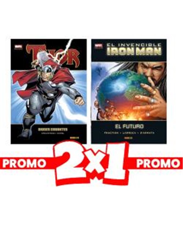 Portada de 2X1 MD.THOR 01:DIOSES ERRANTES + MD.IRON MAN 08: EL FUTURO de VARIOS AUTORES, PANINI, ISBN 8424248928131