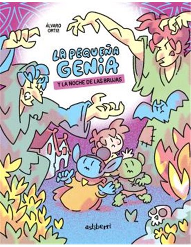 Portada de LA PEQUEÑA GENIA Y LA NOCHE DE LAS BRUJAS de ÁLVARO ORTIZ ALBERO, ASTIBERRI EDICIONES, ISBN 9791387927462