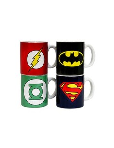 SET 4 MINI TAZAS CAFE CERAMICA LOGOS DC COMICS 8436541029989