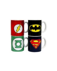 SET 4 MINI TAZAS CAFE CERAMICA LOGOS DC COMICS 8436541029989