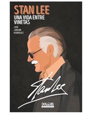 Portada de STAN LEE. UNA VIDA ENTRE VIÑETAS de JOSÉ JOAQUÍN RODRÍGUEZ, DOLMEN EDICIONES, ISBN 9791388441080