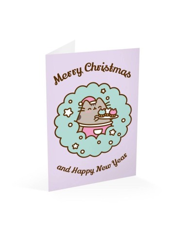 TARJETA FELICITACION PUSHEEN NAVIDAD 1