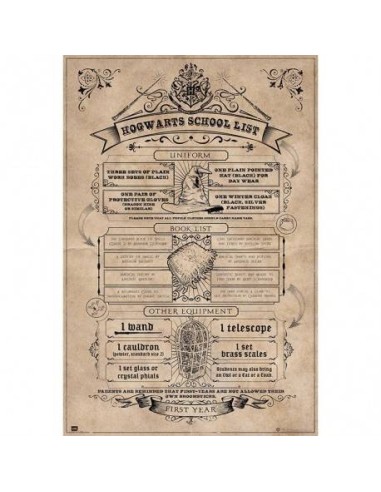 Poster Harry Potter Hogwarts School List 8435497204013  7,50 € Poster Harry Potter Hogwarts School List 8435497204013  7,50 €