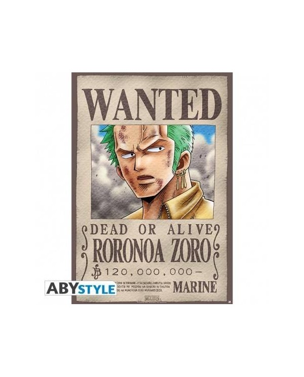 ONE PIECE - Poster "Wanted Zoro" roulé filmé (98x68) 3760116320115 ...
