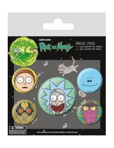 Rick and Morty Pack 5 Chapas Heads