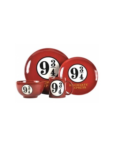HARRY POTTER - VAJILLA  SET DE 4 PIEZAS  PLATAFORMA 9 3/4