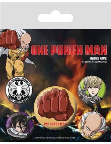 ONE PUNCH-MAN PACK 5 CHAPAS DESTRUCTIVE 5050293806488  3,80 €